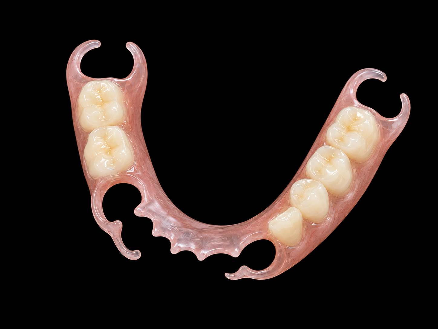 Flexible thermoplastic partial denture